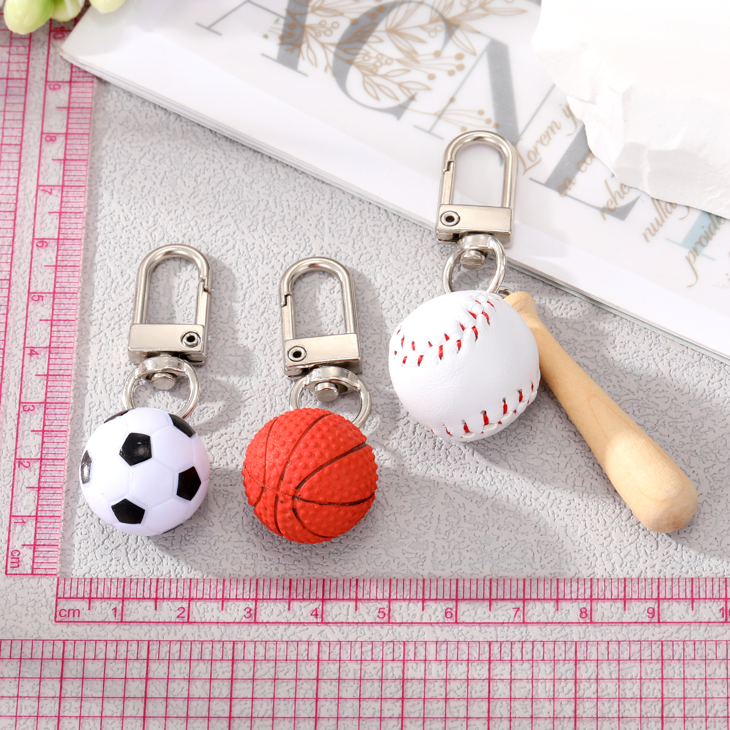 Fashion Creative Mini Basketball Resin Keychain Bag Package Pendant display picture 5