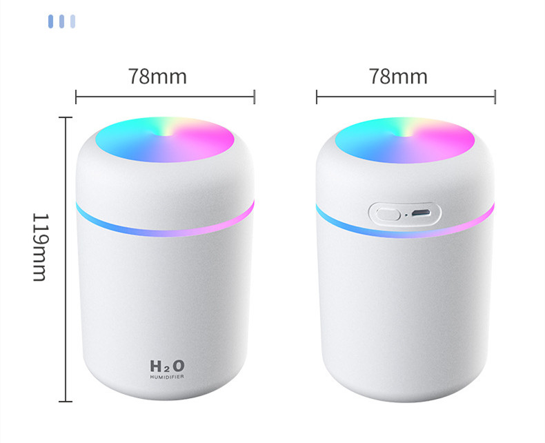 Humidificador De Coche Con Taza De Colores Humidificador De Escritorio Para Dormitorio Y Hogar Usb display picture 2