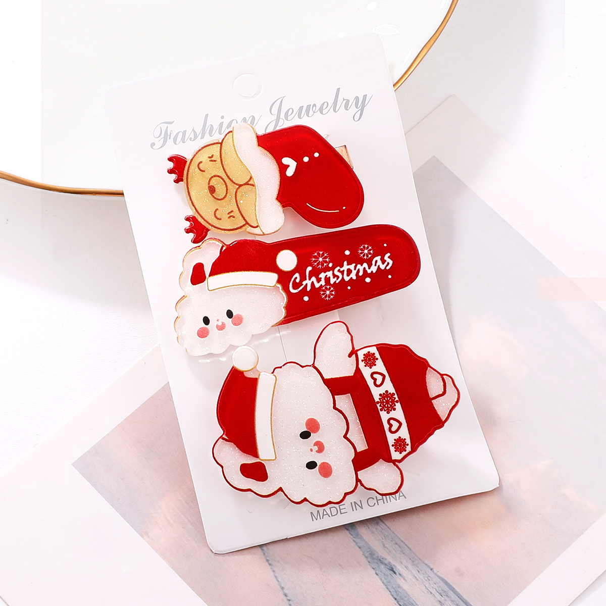 Christmas Cartoon Style Animal Arylic Festival Hairpin 1 Set display picture 4