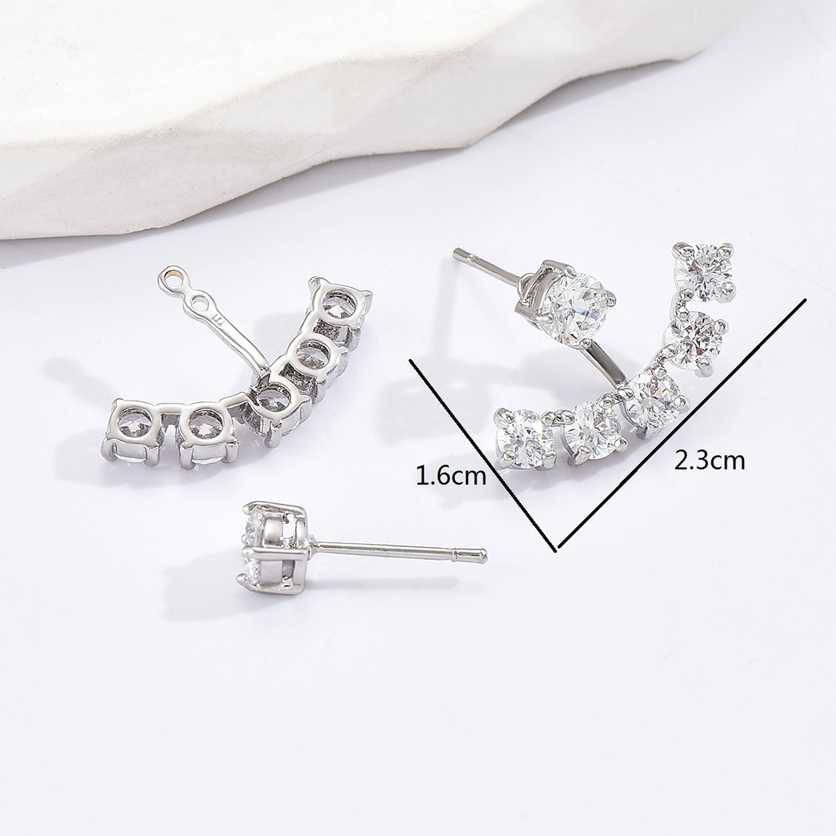 1 Pair Simple Style Shiny Anchor Plating Inlay 201 Stainless Steel Zircon 18K Gold Plated Ear Studs display picture 5