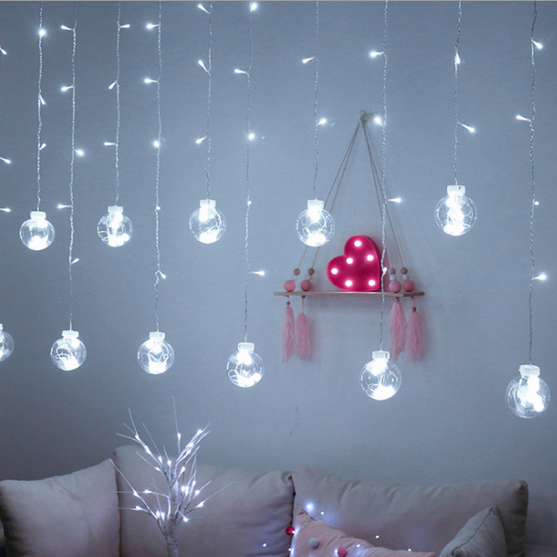 Holiday Lights Bedroom Window Decoration Lights Ing Ball Led Curtain Lights display picture 3