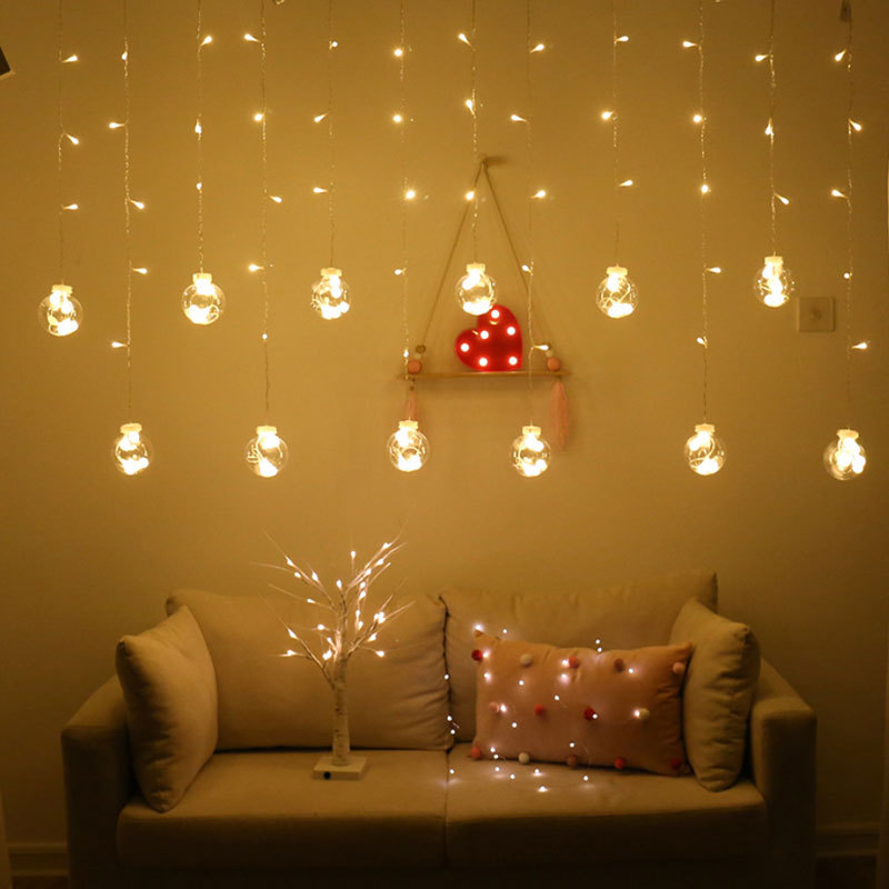 Holiday Lights Bedroom Window Decoration Lights Ing Ball Led Curtain Lights display picture 1