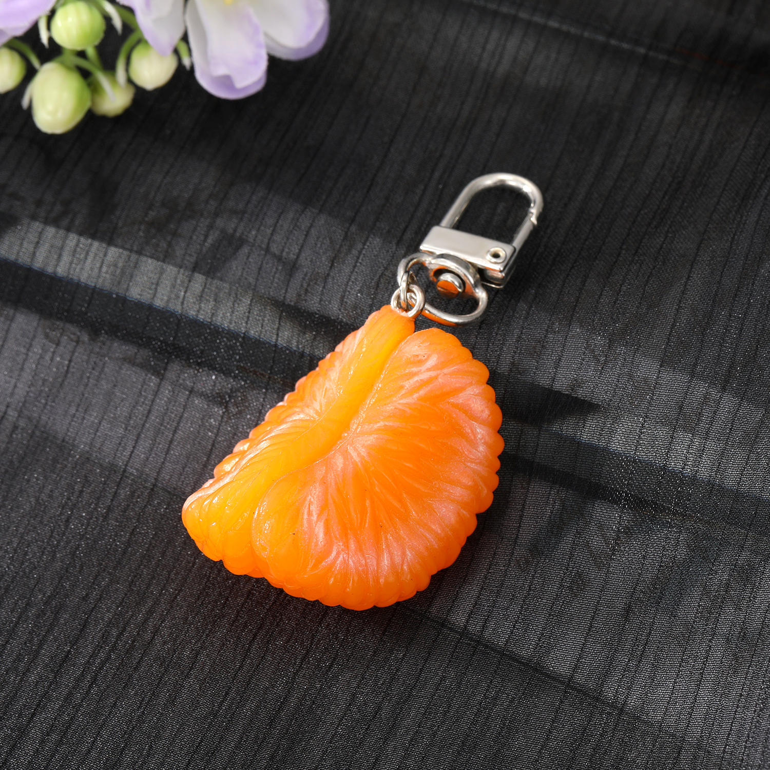 Novelty Orange Fruit Resin Bag Pendant Keychain display picture 2