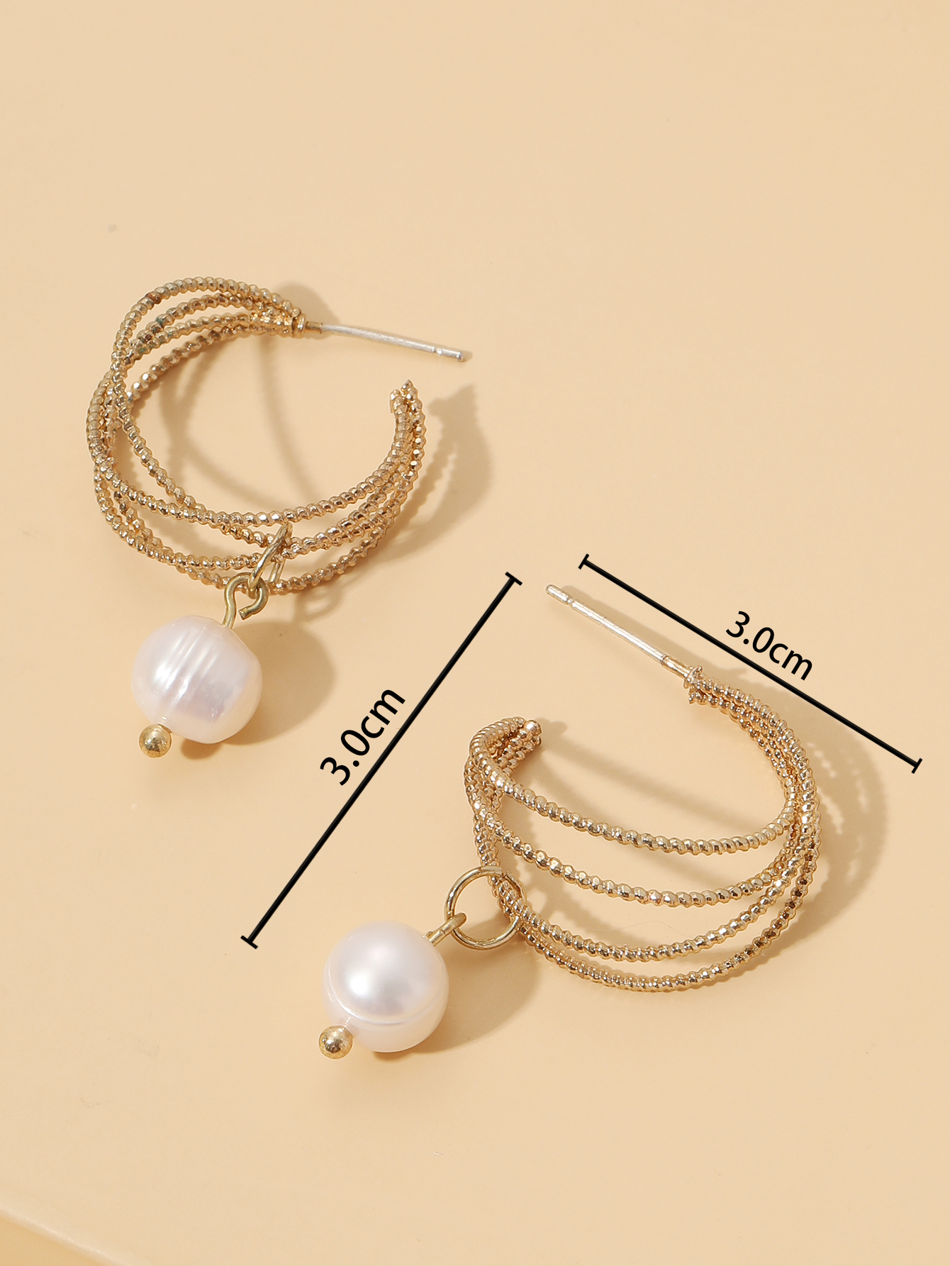 Fashion Round Alloy Inlay Artificial Pearls Ear Studs display picture 3