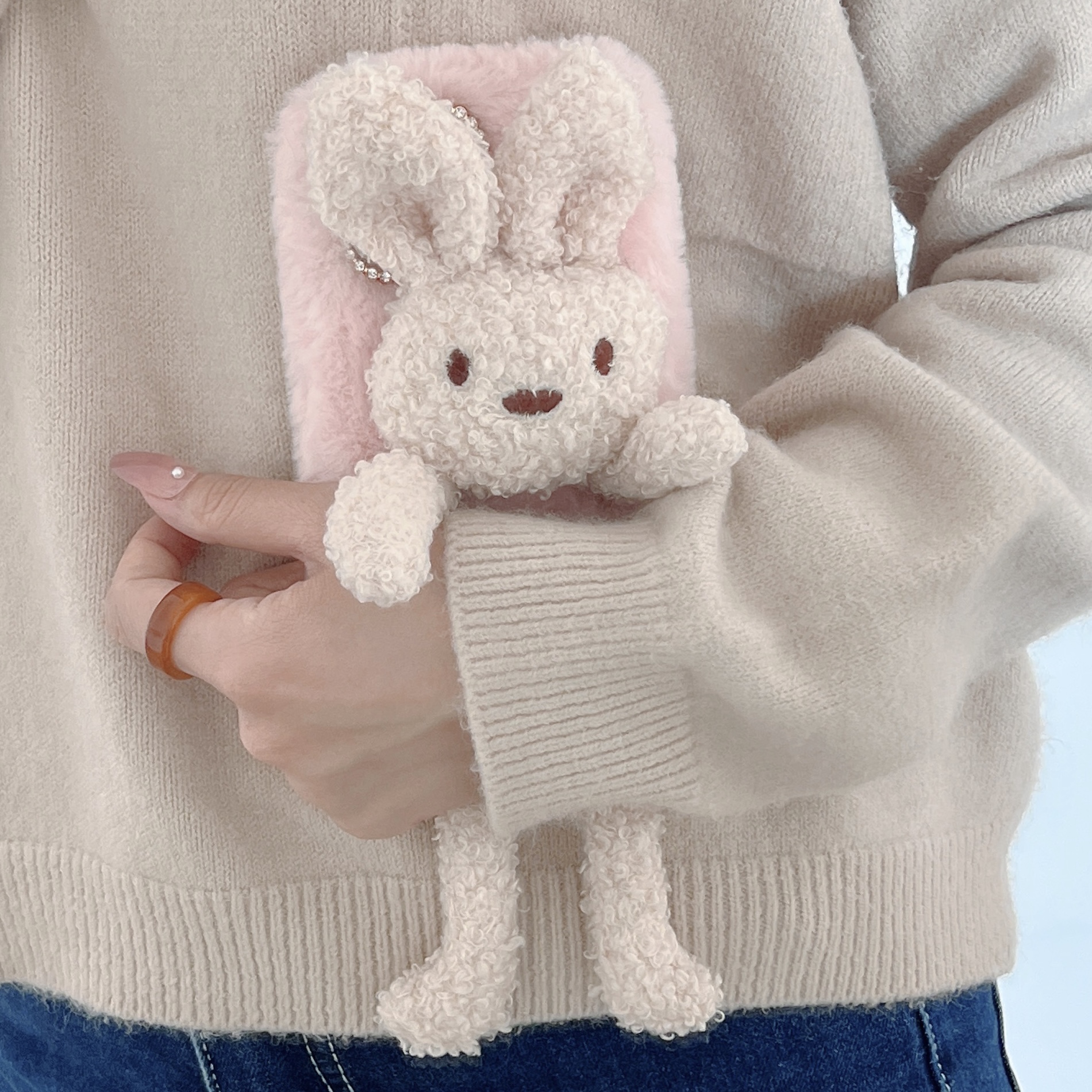 Cute Rabbit Bear Cloth Resin  Iphone Phone Cases display picture 3