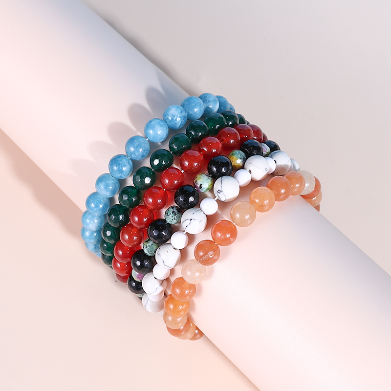 Simple Style Geometric Artificial Gemstones Beaded Natural Stone Bracelets display picture 2