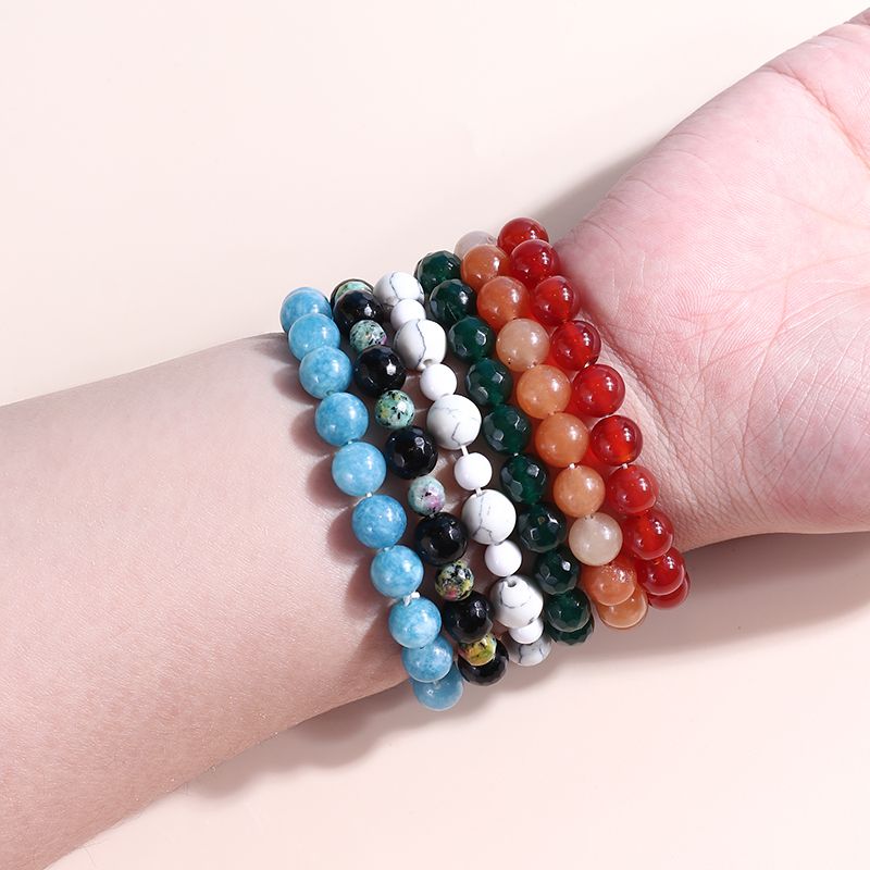 Simple Style Geometric Artificial Gemstones Beaded Natural Stone Bracelets display picture 3