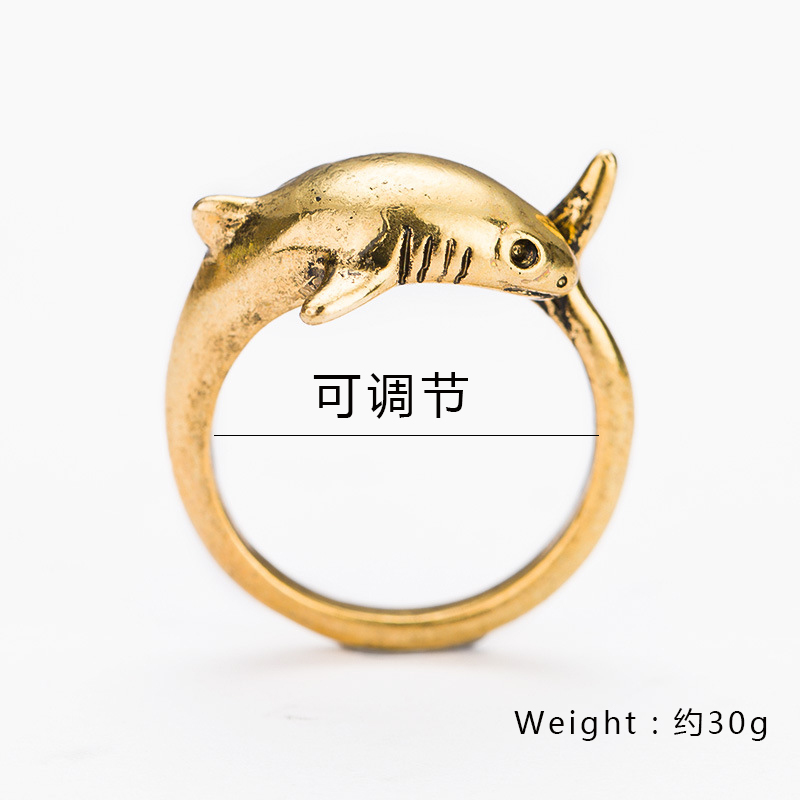 Cool Style Shark Metal Plating Unisex Open Ring display picture 1