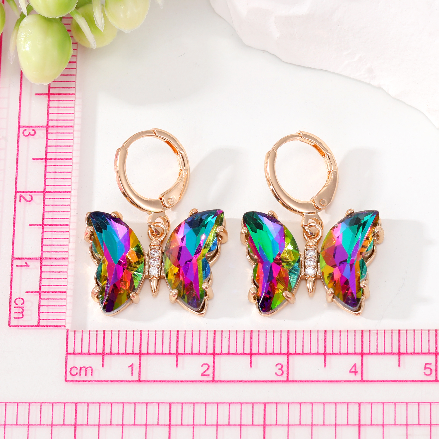 Wholesale Jewelry 1 Pair Simple Style Butterfly Alloy Artificial Crystal Drop Earrings display picture 7