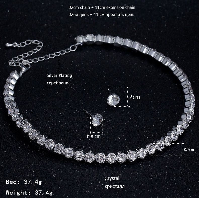 Simple Style Round Alloy Plating Inlay Artificial Crystal Women's Bracelets Earrings Necklace display picture 4