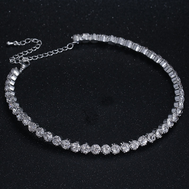 Simple Style Round Alloy Plating Inlay Artificial Crystal Women's Bracelets Earrings Necklace display picture 6