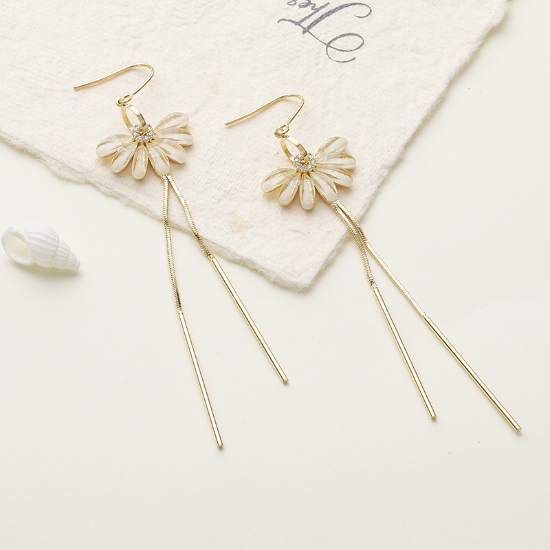 Fairy Style Chrysanthemum Copper Drop Earrings Plating Copper Earrings display picture 1