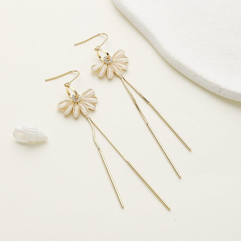 Fairy Style Chrysanthemum Copper Drop Earrings Plating Copper Earrings display picture 4