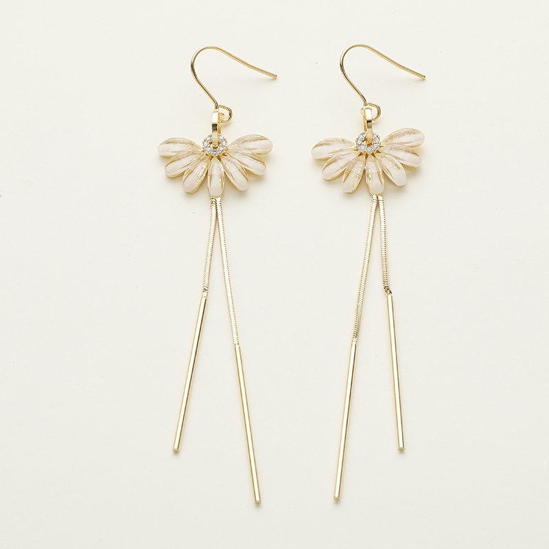Fairy Style Chrysanthemum Copper Drop Earrings Plating Copper Earrings display picture 2
