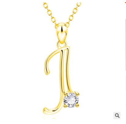 Simple Style Letter Alloy Inlay Artificial Rhinestones Pendant Necklace 1 Piece display picture 1