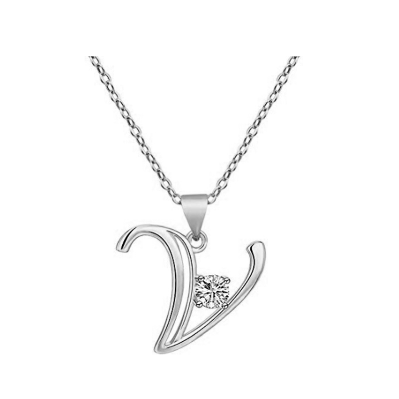 Simple Style Letter Alloy Inlay Artificial Rhinestones Pendant Necklace 1 Piece display picture 5