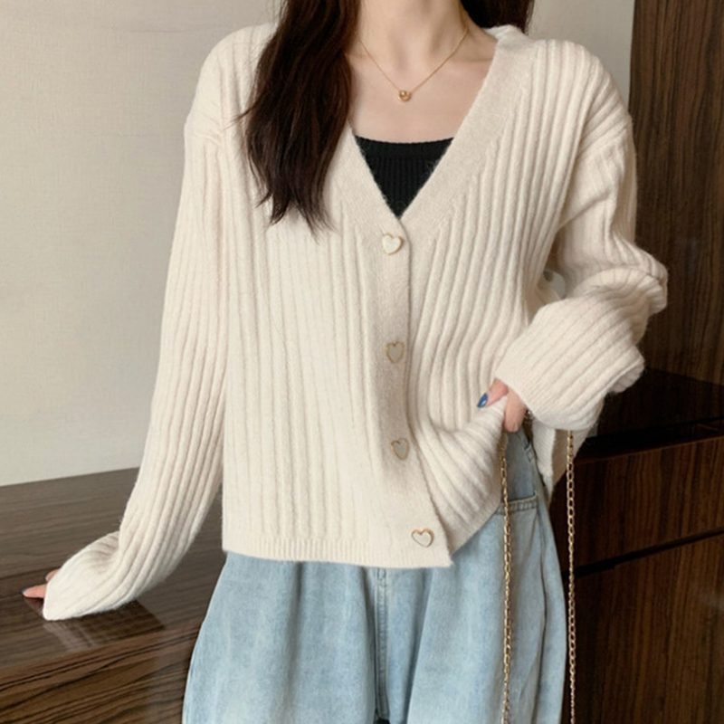 Women's Coat Long Sleeve Sweaters & Cardigans Button Simple Style Solid Color display picture 1