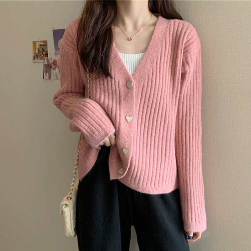 Women's Coat Long Sleeve Sweaters & Cardigans Button Simple Style Solid Color display picture 5