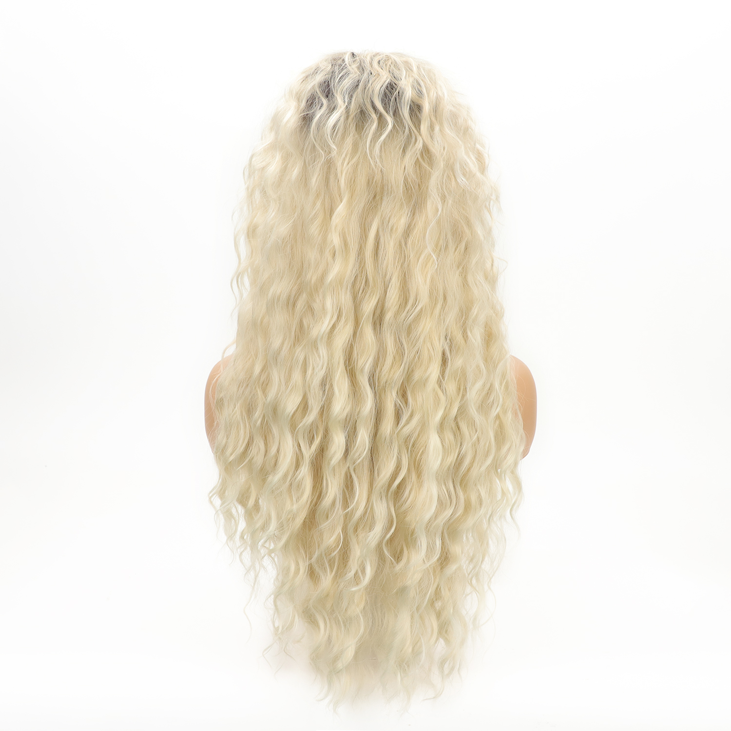 Women's Fashion Gold Party High Temperature Wire Centre Parting Long Curly Hair Wigs display picture 3