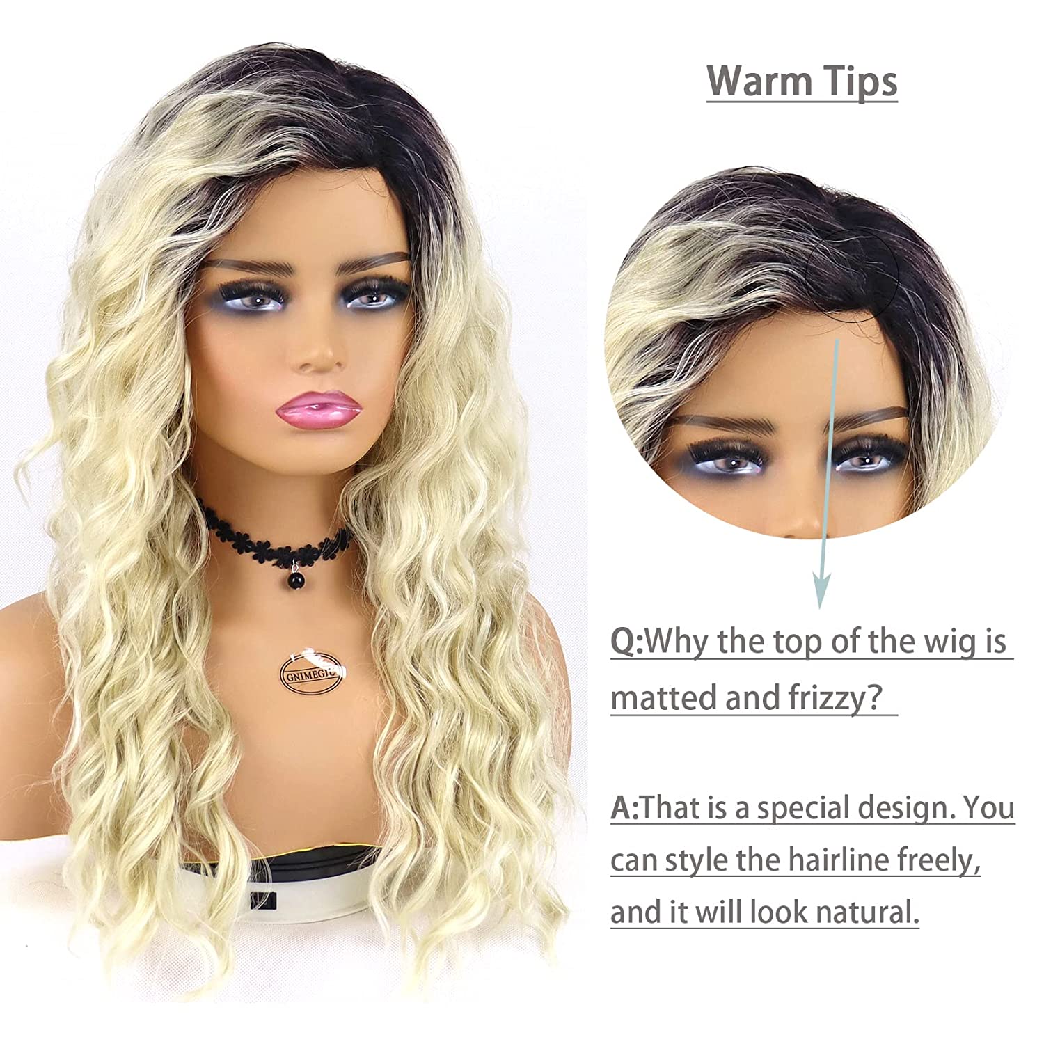 Women's Fashion Gold Party High Temperature Wire Centre Parting Long Curly Hair Wigs display picture 6