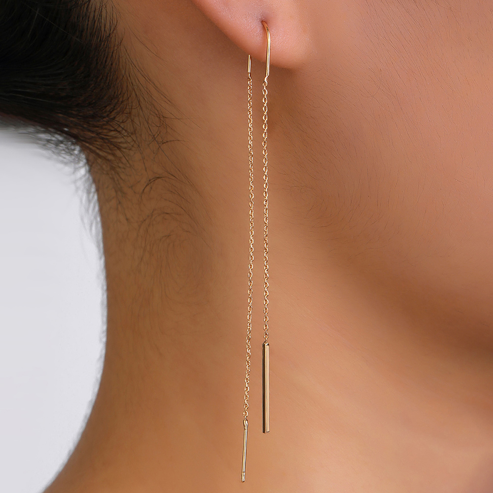 Fashion Round Star Moon Copper Earrings Tassel Zircon Copper Earrings 1 Pair display picture 11