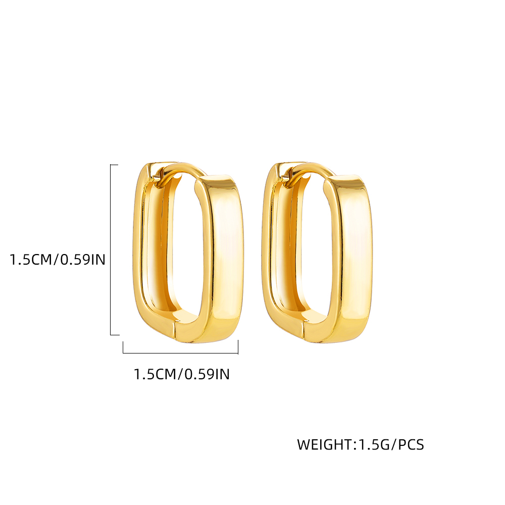 Basic Round Square Oval Alloy Plating Rhinestones Earrings 1 Pair display picture 1