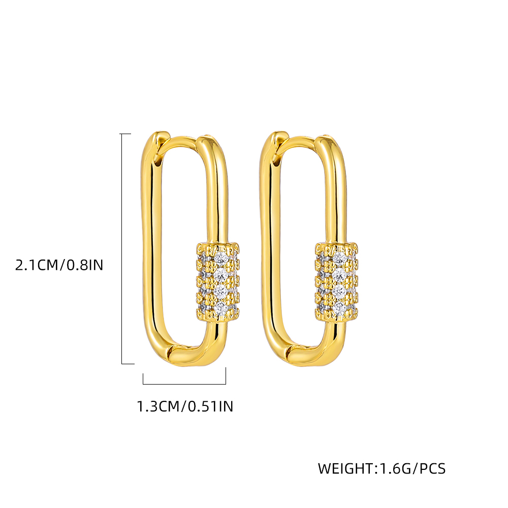 Basic Round Square Oval Alloy Plating Rhinestones Earrings 1 Pair display picture 4