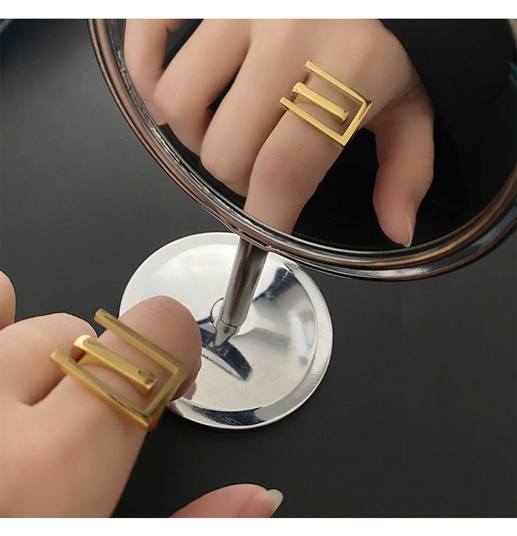 Fashion Geometric Stainless Steel Rings Plating Stainless Steel Rings display picture 3