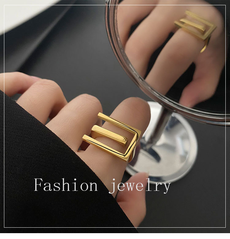 Fashion Geometric Stainless Steel Rings Plating Stainless Steel Rings display picture 5