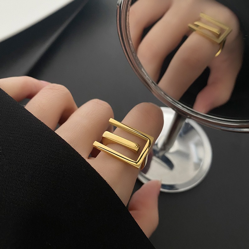Fashion Geometric Stainless Steel Rings Plating Stainless Steel Rings display picture 10