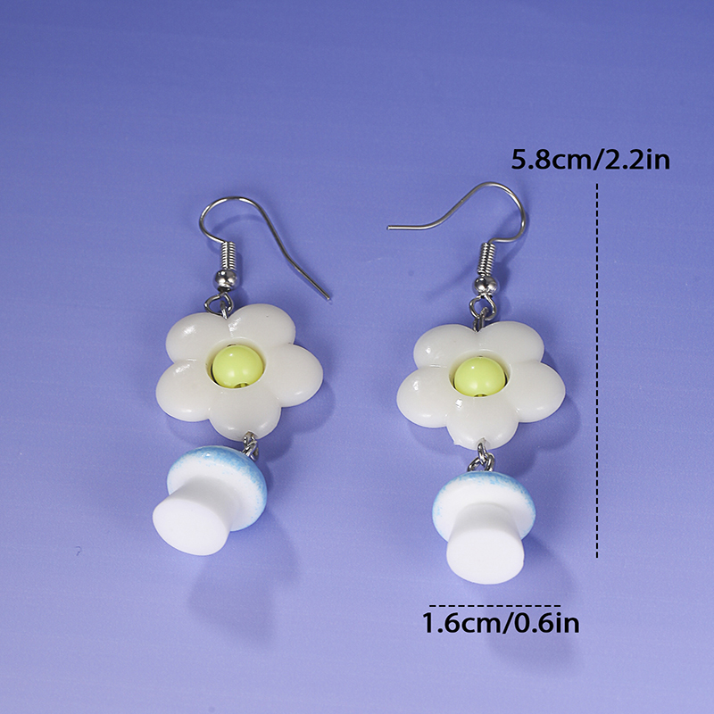 Cute Flower Mushroom Plastic Ear Hook 1 Pair display picture 2