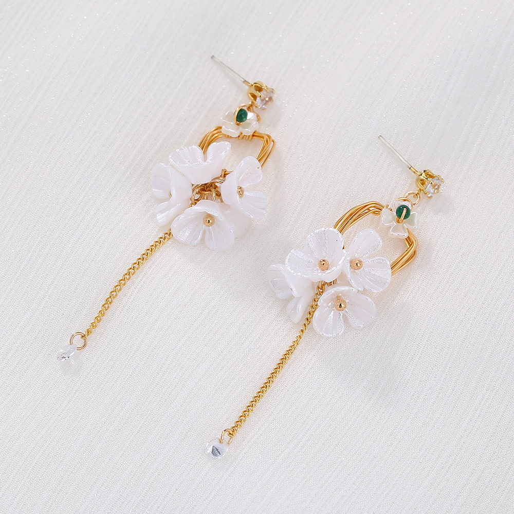 Vacances Gland Fleur Le Cuivre Des Boucles D'oreilles Incruster Résine Zircon Boucles D'oreilles En Cuivre 1 Paire display picture 5