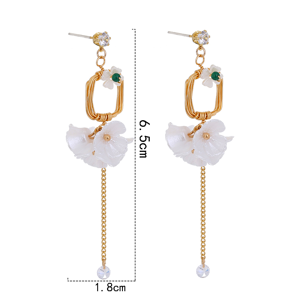 Vacances Gland Fleur Le Cuivre Des Boucles D'oreilles Incruster Résine Zircon Boucles D'oreilles En Cuivre 1 Paire display picture 7