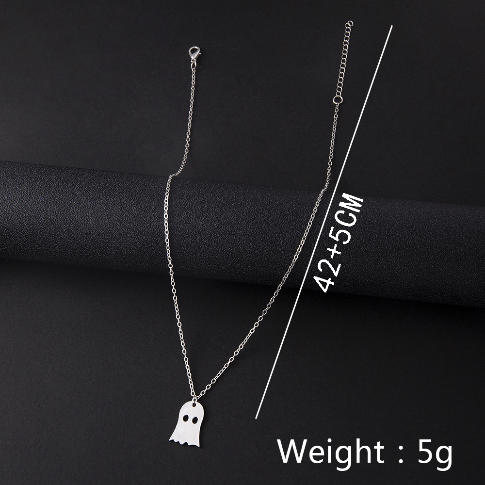 Simple Style Ghost Stainless Steel Pendant Necklace Plating Stainless Steel Necklaces 1 Piece display picture 1
