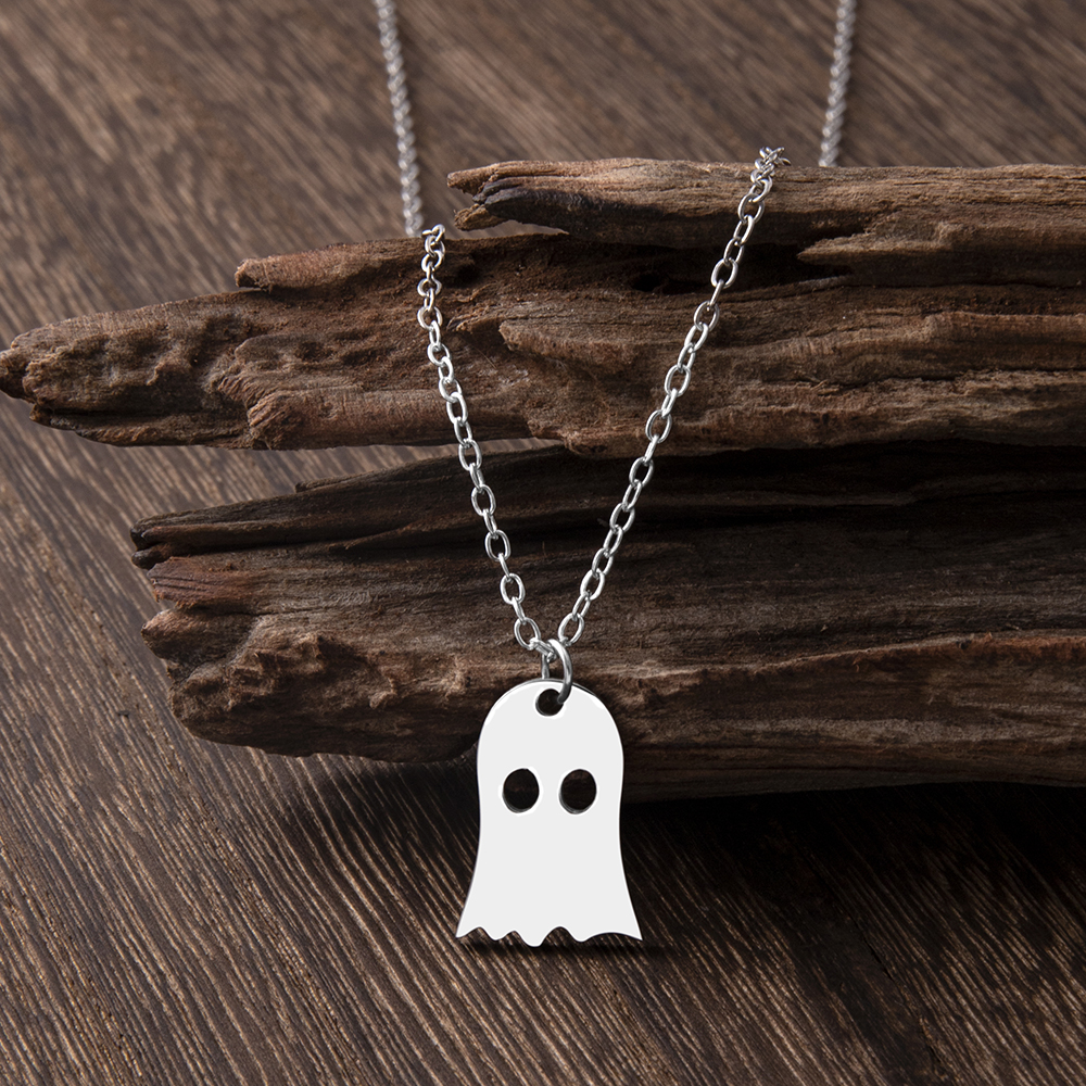 Simple Style Ghost Stainless Steel Pendant Necklace Plating Stainless Steel Necklaces 1 Piece display picture 5