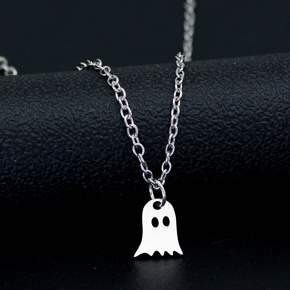 Simple Style Ghost Stainless Steel Pendant Necklace Plating Stainless Steel Necklaces 1 Piece display picture 3