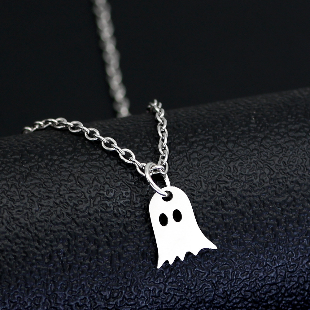 Simple Style Ghost Stainless Steel Pendant Necklace Plating Stainless Steel Necklaces 1 Piece display picture 2