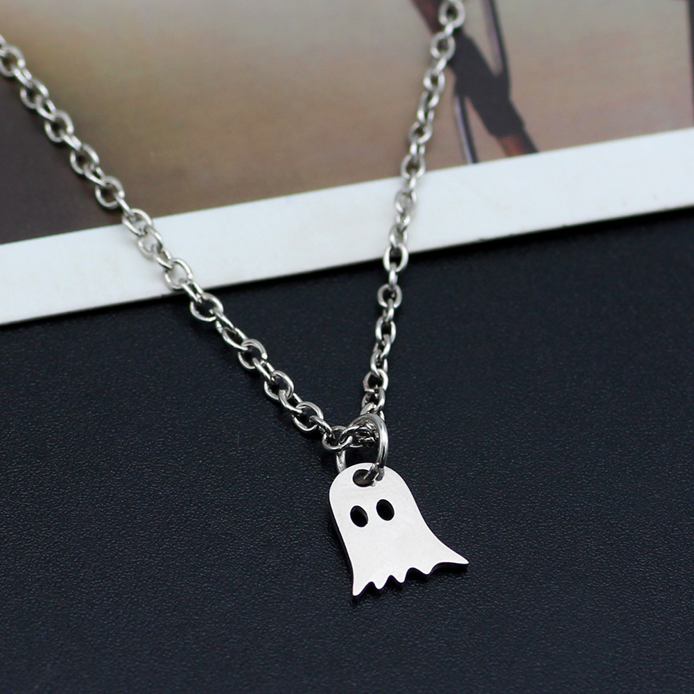Simple Style Ghost Stainless Steel Pendant Necklace Plating Stainless Steel Necklaces 1 Piece display picture 4