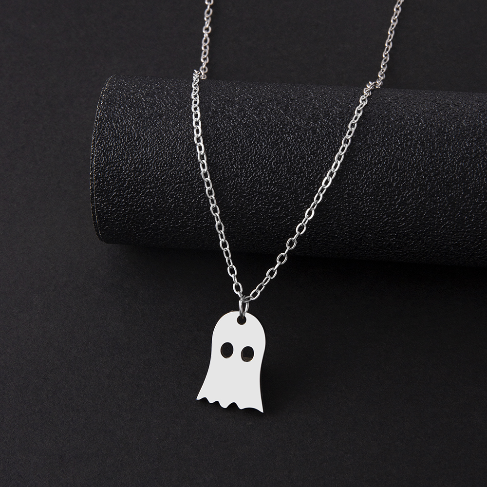 Simple Style Ghost Stainless Steel Pendant Necklace Plating Stainless Steel Necklaces 1 Piece display picture 7
