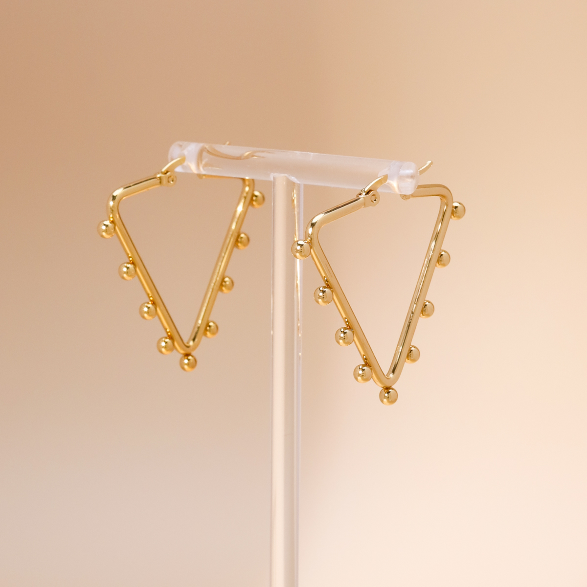 Einfacher Stil Dreieck Kupfer Ohrringe Vergoldet Kupfer Ohrringe 1 Paar display picture 2