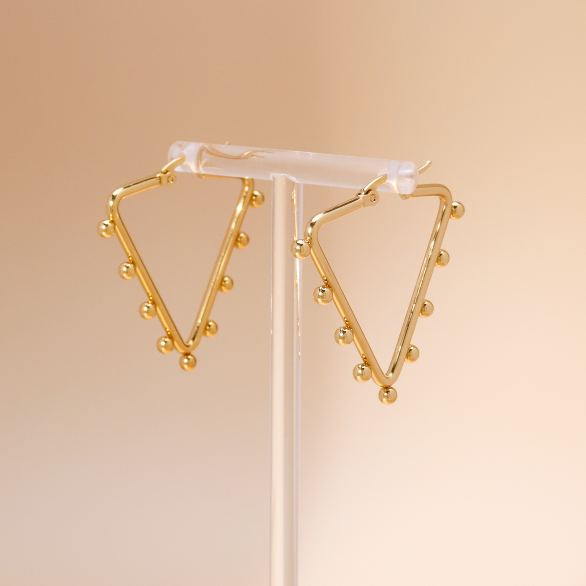 Simple Style Triangle Copper Earrings Gold Plated Copper Earrings 1 Pair display picture 2