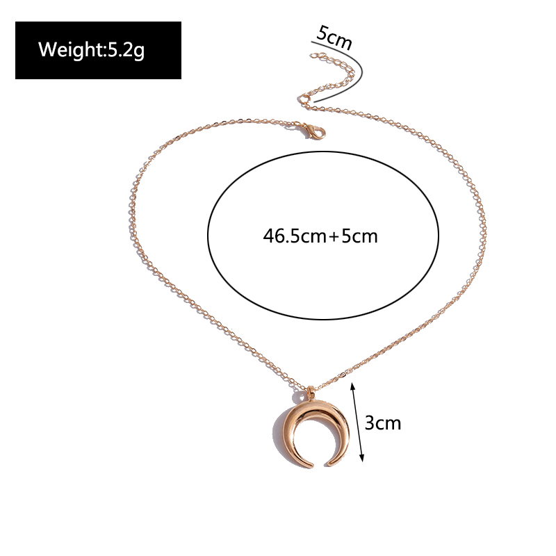 Simple Style Moon Alloy Plating Pendant Necklace display picture 1