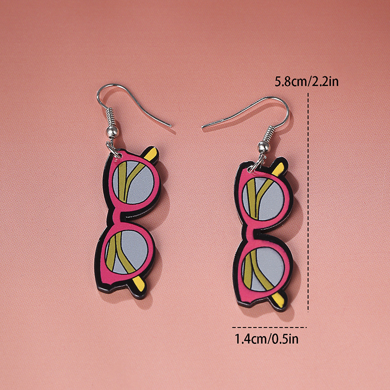 Novelty Glasses Arylic Drop Earrings 1 Pair display picture 1
