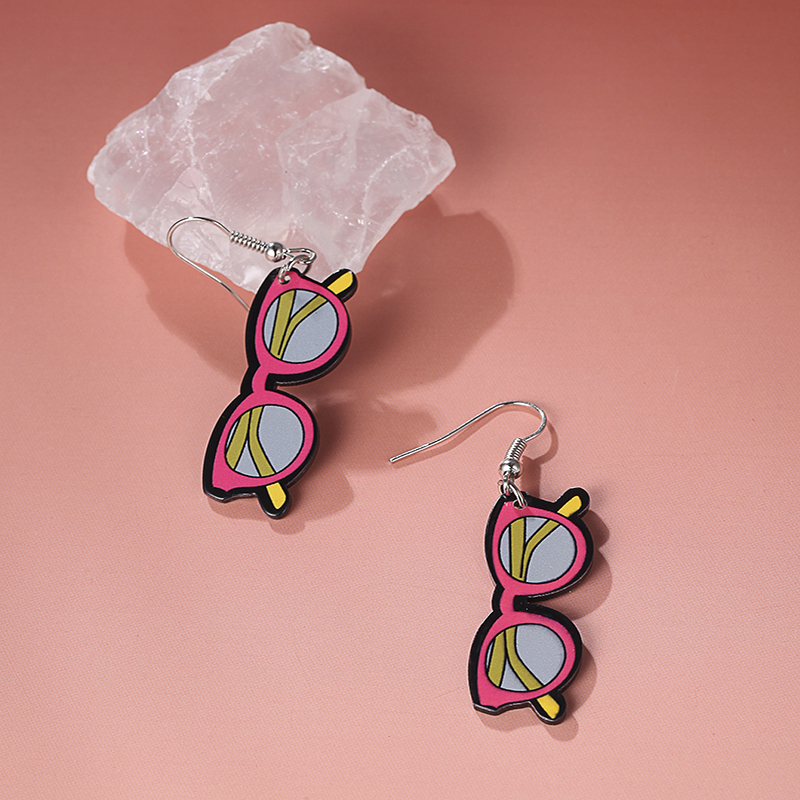Novelty Glasses Arylic Drop Earrings 1 Pair display picture 3