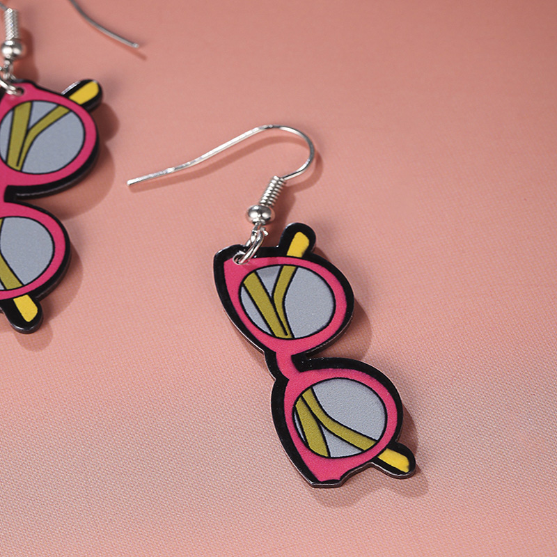 Novelty Glasses Arylic Drop Earrings 1 Pair display picture 2