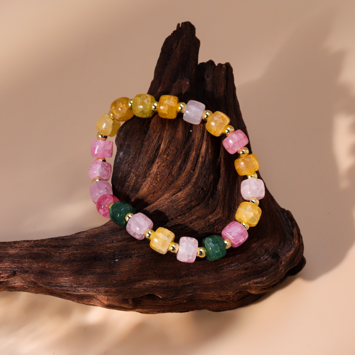 Moda Ronda Cobre Pulsera Enchapado Piedra Natural Pulseras De Cobre 1 Pieza display picture 4