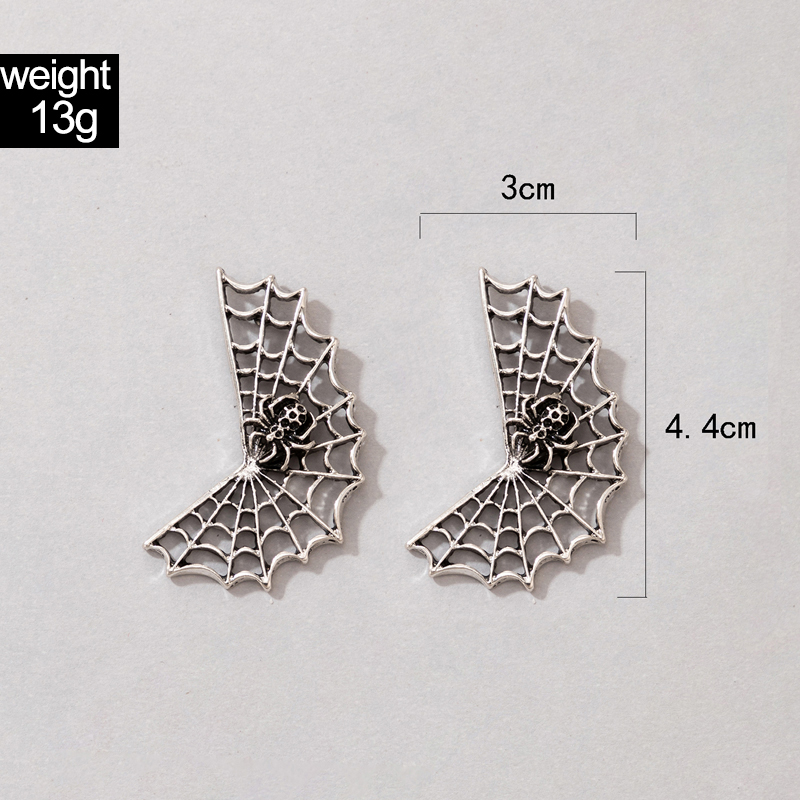 Funny Spider Web Alloy Ear Studs display picture 1