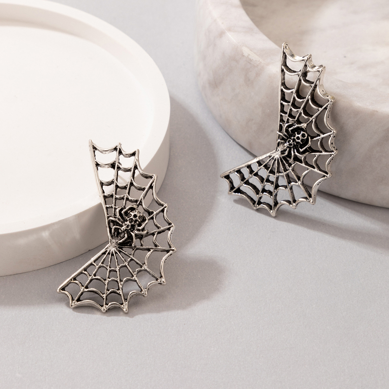 Funny Spider Web Alloy Ear Studs display picture 3