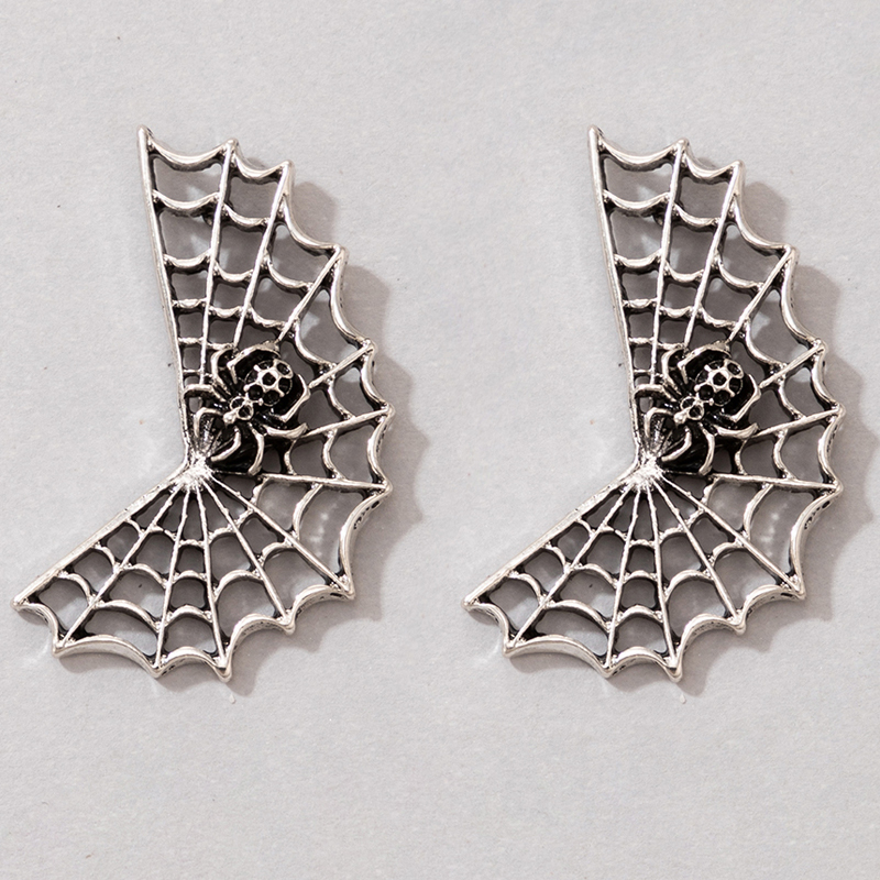 Funny Spider Web Alloy Ear Studs display picture 7