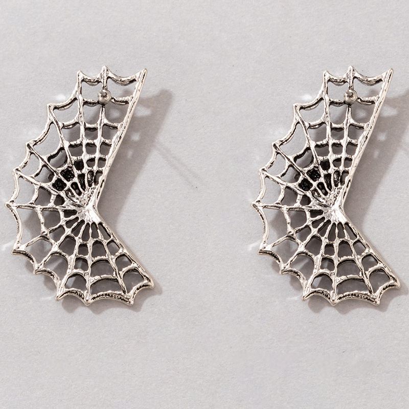 Funny Spider Web Alloy Ear Studs display picture 8